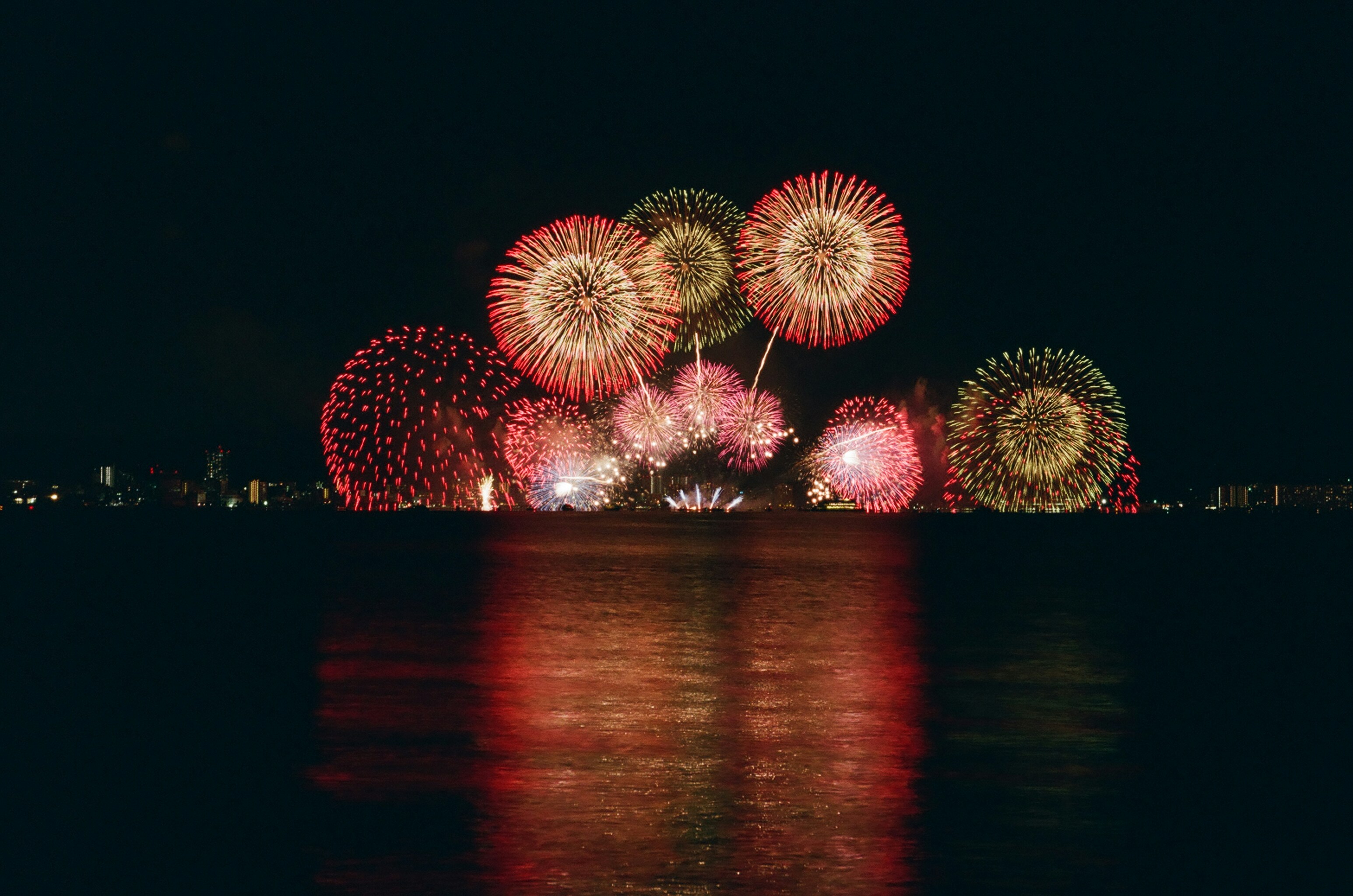 Fireworks at night during a luxury celebration event